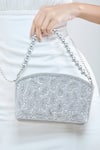 Boxwish By Bhumika_Grey Sequin Paisley Embroidered Bag _at_Aza_Fashions