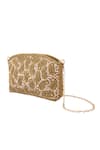 Shop_Boxwish By Bhumika_Gold Tonal Beads Paisley Embroidered Bag _Online_at_Aza_Fashions