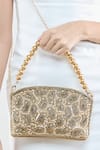 Buy_Boxwish By Bhumika_Gold Tonal Beads Paisley Embroidered Bag 