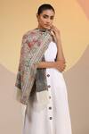 Shop_DUSALA_Multi Color Floral Anaiya Cashmere Fine Wool Stole _at_Aza_Fashions