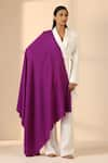 Buy_DUSALA_Purple Solid Sullen Cashmere Fine Wool Shawl _at_Aza_Fashions