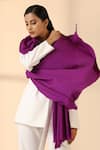 DUSALA_Purple Solid Sullen Cashmere Fine Wool Shawl _Online_at_Aza_Fashions