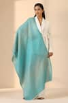 DUSALA_Blue Triangle Freya Cashmere Fine Wool Jaal Stole _Online_at_Aza_Fashions