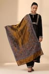 Buy_DUSALA_Gold Zari Tulip Cashmere Fine Wool Stole _at_Aza_Fashions