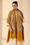 Buy_DUSALA_Yellow Floral Zania Cashmere Fine Wool Shawl _at_Aza_Fashions