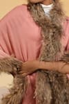 Buy_DUSALA_Peach Plain Margaux Cashmere Fine Wool Ombre Fur Stole _Online_at_Aza_Fashions