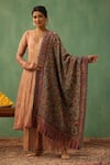 Buy_DUSALA_Multi Color Floral Shanaya Cashmere Stole _at_Aza_Fashions