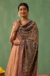 Shop_DUSALA_Multi Color Floral Shanaya Cashmere Stole _at_Aza_Fashions