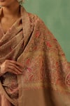 DUSALA_Beige Paisley Floral Naina Cashmere Stole _Online_at_Aza_Fashions