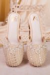 Shop_House of Vian_White Dabka Chandani Embroidered Mule Heels _at_Aza_Fashions