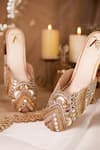 Shop_House of Vian_Gold Mirror Work Mahira Mule Heels _at_Aza_Fashions