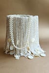 Shop_Plode_White Cutdana Tassel Embellished Potli _at_Aza_Fashions