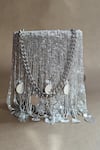 Shop_Plode_Silver Cutdana Sequin Tassel Embellished Potli _at_Aza_Fashions