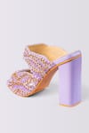 Buy_House of Prisca_Purple Bead Agra Cutdana Embroidered Heels _Online_at_Aza_Fashions