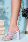 Buy_House of Prisca_Purple Bead Agra Cutdana Embroidered Heels 