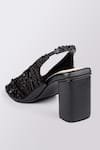 Buy_House of Prisca_Black Cutdana Kolkatta Bead Embroidered Heels _Online_at_Aza_Fashions