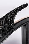 House of Prisca_Black Cutdana Kolkatta Bead Embroidered Heels _at_Aza_Fashions