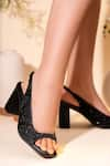 Buy_House of Prisca_Black Cutdana Kolkatta Bead Embroidered Heels 