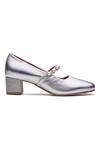 Buy_Dang Shoes_Silver Pearl Embellished Block Heels _Online_at_Aza_Fashions