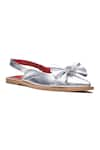 Buy_Dang Shoes_Silver Stone Juliana Bow Embellished Ballerina Flats _at_Aza_Fashions