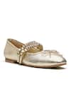 Buy_Dang Shoes_Gold Stone Sylvie Double Strap Metallic Ballerina Flats _at_Aza_Fashions