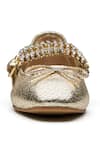 Dang Shoes_Gold Stone Sylvie Double Strap Metallic Ballerina Flats _Online_at_Aza_Fashions