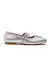 Buy_Dang Shoes_Silver Stone Sylvie Metallic Double Strap Ballerina Flats _Online_at_Aza_Fashions