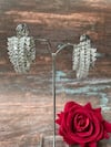 Shop_Studio6 Jewels_Silver Plated Stone Leaf Carved Layered Hoops _at_Aza_Fashions