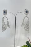 Buy_Studio6 Jewels_Silver Plated Stone Embellished Danglers _at_Aza_Fashions