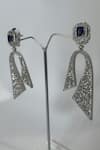 Shop_Studio6 Jewels_Silver Plated Stone Embellished Danglers _at_Aza_Fashions