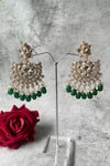 Shop_Studio6 Jewels_Green Kundan Embellished Danglers _at_Aza_Fashions