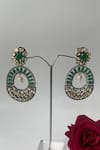 Buy_Studio6 Jewels_Green Zirconia Studded Danglers _at_Aza_Fashions