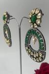 Shop_Studio6 Jewels_Green Zirconia Studded Danglers _at_Aza_Fashions