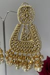 Studio6 Jewels_Gold Plated Kundan Pearl Embellished Earrings _Online_at_Aza_Fashions