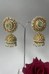 Buy_Studio6 Jewels_Gold Plated Stone Embellished Jhumkas _at_Aza_Fashions