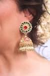 Buy_Studio6 Jewels_Gold Plated Stone Kundan Embellished Jhumkas _at_Aza_Fashions