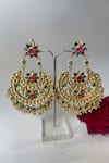 Shop_Studio6 Jewels_Multi Color Stone Double Half Moon Embellished Chaandbalis _at_Aza_Fashions