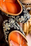 Amaryllis For Her_Black Resham Ruhani Embroidered Juttis _Online_at_Aza_Fashions