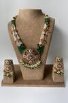 Buy_Studio6 Jewels_Multi Color Stone Studded Bead Temple Necklace Set _at_Aza_Fashions