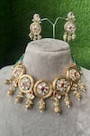 Buy_Studio6 Jewels_Multi Color Stone Studded Temple Choker Set _at_Aza_Fashions