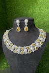 Buy_Studio6 Jewels_Silver Plated Stone Studded Vine Choker Set _at_Aza_Fashions