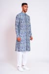 Buy_studio error_Blue Cotton Silk Printed Abstract Straight Kurta _Online_at_Aza_Fashions