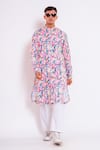 Buy_studio error_White Cotton Satin Printed Abstract Pattern Kurta _at_Aza_Fashions