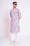 studio error_White Cotton Satin Printed Abstract Pattern Kurta _Online_at_Aza_Fashions