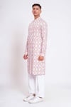 studio error_White Cotton Satin Printed Scribble Abstract Stripe Kurta _at_Aza_Fashions