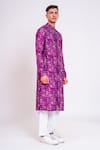 studio error_Purple Cotton Silk Printed Chalk Texture Kurta _at_Aza_Fashions