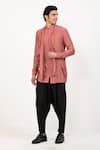 Buy_studio error_Pink Cotton Silk Solid Draped Short Kurta _at_Aza_Fashions