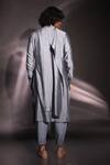 Shop_studio error_Grey Cotton Silk Solid Asymmetric Layered Draped Kurta _at_Aza_Fashions