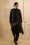 Buy_studio error_Black Cotton Silk Woven Zari Box Attached Draped Kurta _at_Aza_Fashions