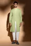 Buy_studio error_Green Cotton Solid Slit Kurta _at_Aza_Fashions